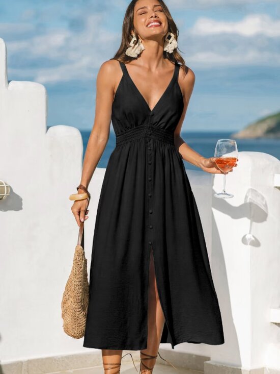 Cupshe Dresses & Skirts - Piece of Cake Black Midi Dress